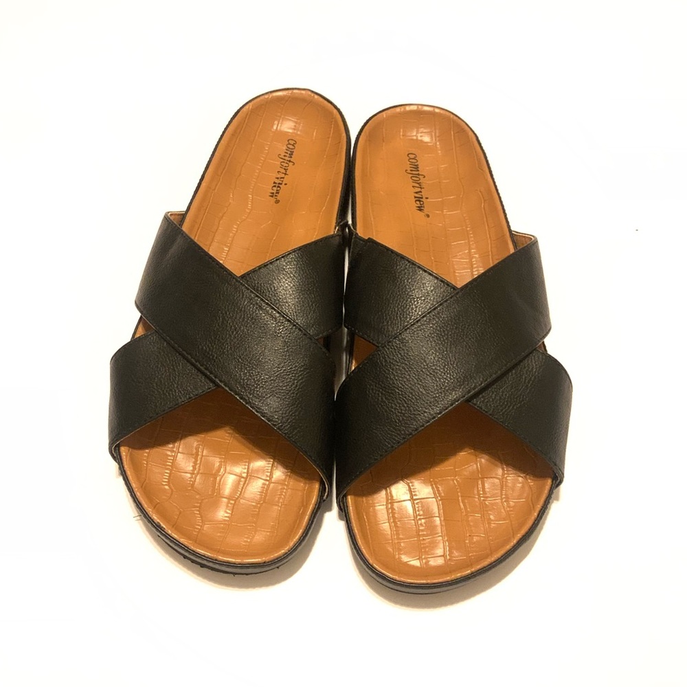 Comfortview Women's Wide Width Gia Footbed Sandal -NWOB